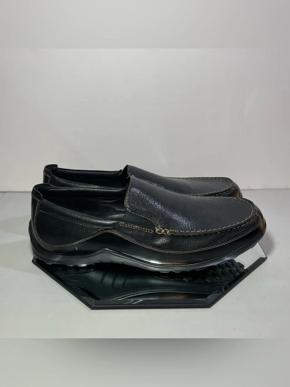 Men’s Cole Haan Tucker Venetian Leather Loafer Driving Moc Shoes, 13 Wide, Black